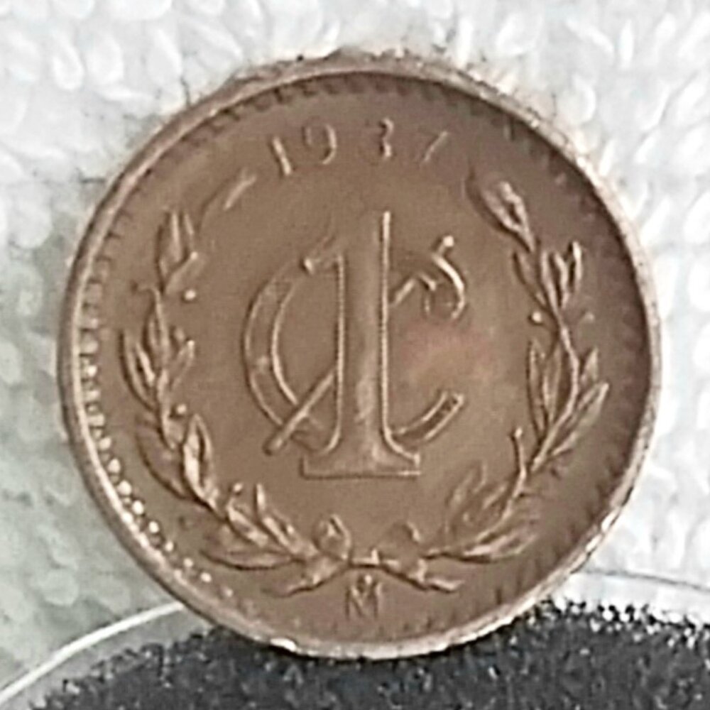 Circulated 1937 Mexican 1 Centavo Estados Unidos... Coin Made of Bronze!!